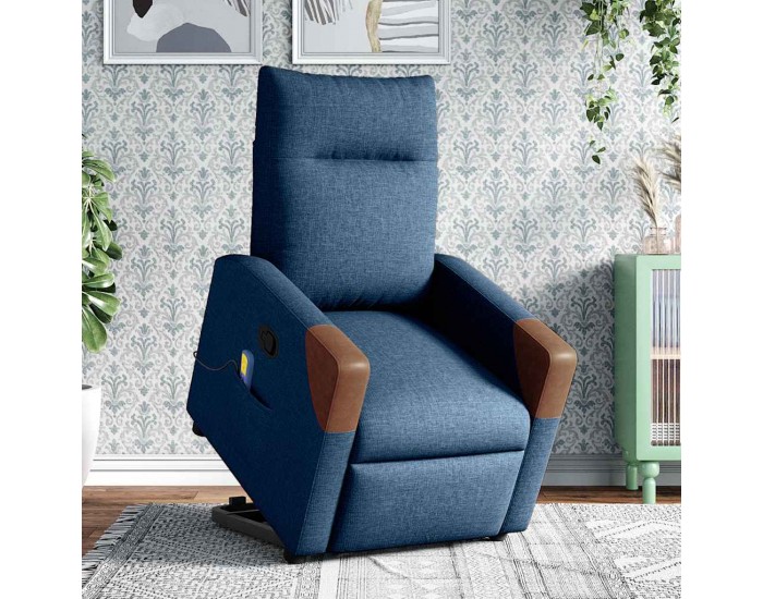 Sonata H Изправящ масажен реклайнер стол, син, текстил