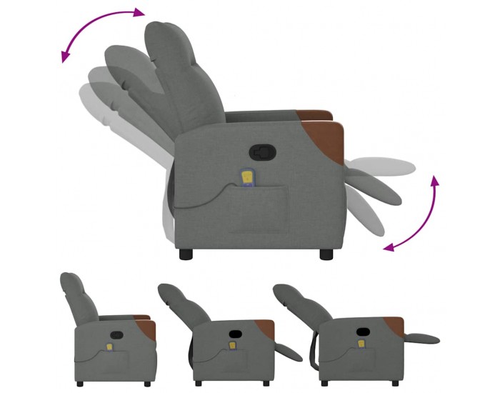 Sonata H Масажен наклоняем стол, тъмносив, текстил