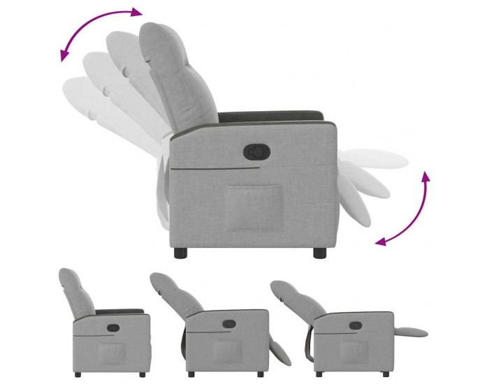 Sonata H Recliner Chair Cloud Grey Fabric