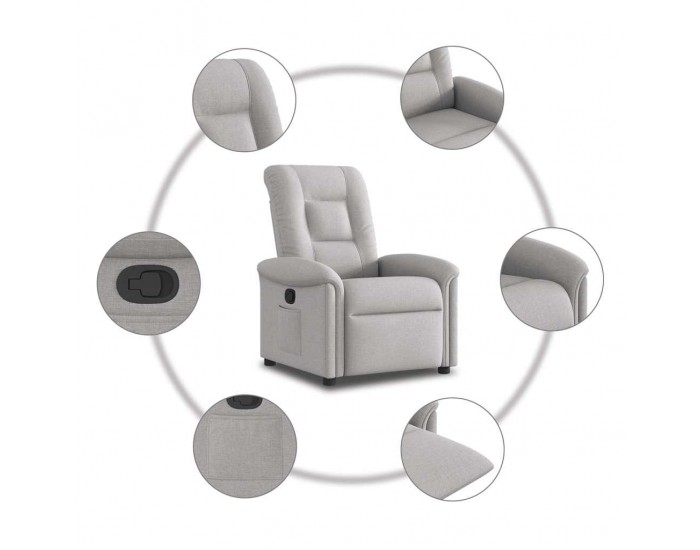 Sonata H Recliner Chair Cloud Grey Fabric