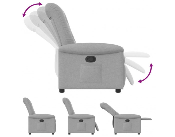 Sonata H Recliner Chair Cloud Grey Fabric