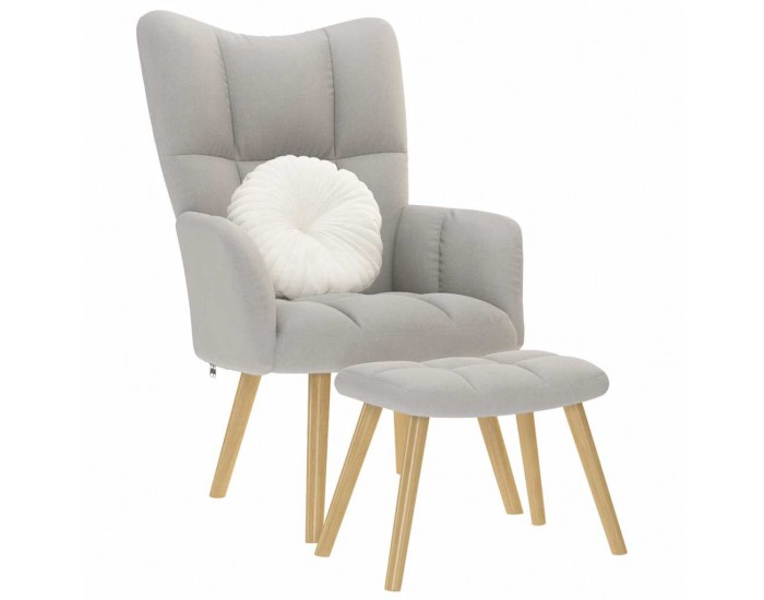 Sonata H Релаксиращ стол с табуретка за крака Cloud Grey Fabric Sonata H Релаксиращ стол с табуретка за крака Cloud Grey Fabric