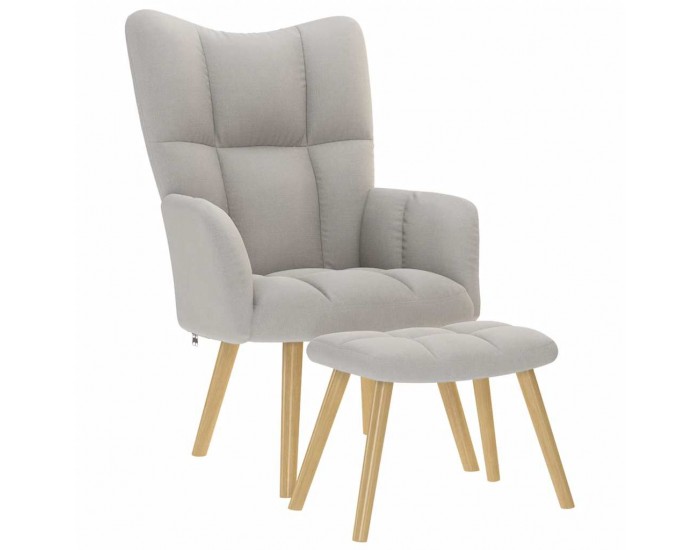Sonata H Релаксиращ стол с табуретка за крака Cloud Grey Fabric Sonata H Релаксиращ стол с табуретка за крака Cloud Grey Fabric