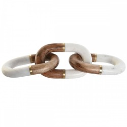 Декоративна фигурка Home ESPRIT Бял Кафяв Златен Верига 10 x 10 x 36 cm - Сувенири, Подаръци, Свещи