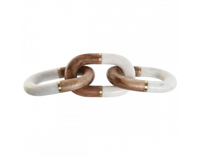 Декоративна фигурка Home ESPRIT Бял Кафяв Златен Верига 10 x 10 x 36 cm