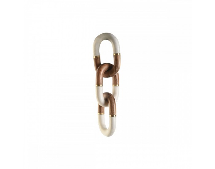 Декоративна фигурка Home ESPRIT Бял Кафяв Златен Верига 10 x 10 x 36 cm