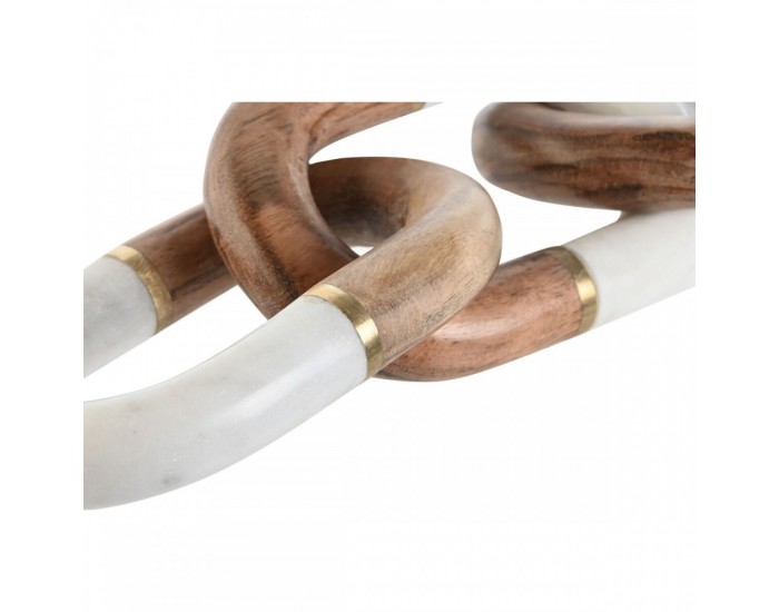 Декоративна фигурка Home ESPRIT Бял Кафяв Златен Верига 10 x 10 x 36 cm