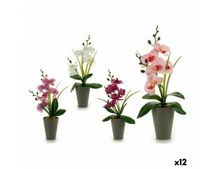 Декоративно Растение Орхидея Пластмаса (8 x 35 x 14 cm) (12 броя)