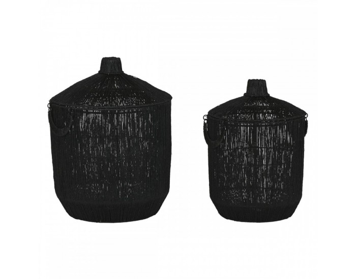 Игра на Кошници Home ESPRIT Черен Юта Метал (2 Части)