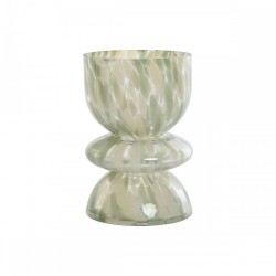 Ваза Home ESPRIT Зелен Сметана Кристал Модерен 16 x 16 x 24 cm - Вази и Украса за маса