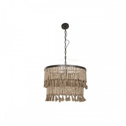 Полилей Home ESPRIT Кафяв Естествен Дървен Метал 50 W 61 x 61 x 117 cm - Настолни лампи