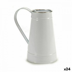Саксия Буркан за Мляко Бял Сребрист Метал 17 x 18,5 x 11,3 cm (24 броя) - Стоки за Градинарство, Саксии, Системи за поливане
