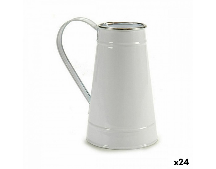Саксия Буркан за Мляко Бял Сребрист Метал 17 x 18,5 x 11,3 cm (24 броя) Саксия Буркан за Мляко Бял Сребрист Метал 17 x 18,5 x 11,3 cm (24 броя)