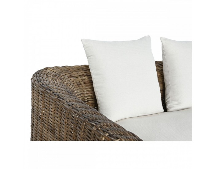 Градински диван Home ESPRIT Бял Кафяв Естествен Pатан 174 x 88 x 69 cm