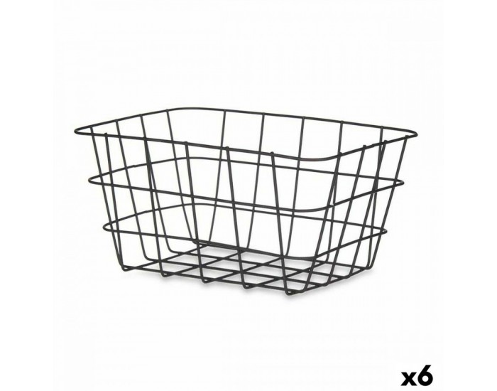 Многофункционална Кошница Квадратен Черен Метал 24,5 x 12 x 18 cm (6 броя) Многофункционална Кошница Квадратен Черен Метал 24,5 x 12 x 18 cm (6 броя)