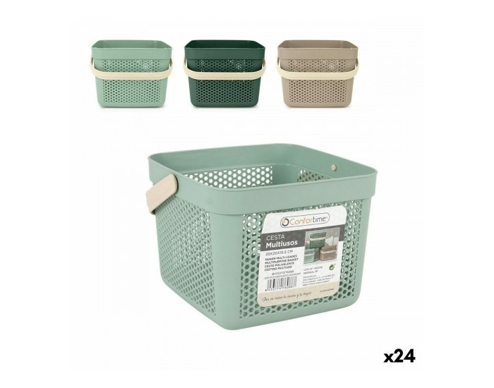 Многофункционална Кошница Confortime Пластмаса 5 L 20 x 20 x 15,5 cm (24 броя) Многофункционална Кошница Confortime Пластмаса 5 L 20 x 20 x 15,5 cm (24 броя)