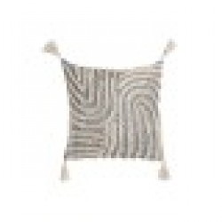 Възглавница Home ESPRIT Бял Сив Пискюли Boho 45 x 15 x 45 cm - Възглавници