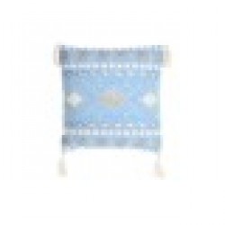 Възглавница DKD Home Decor Син полиестер Памук Бял (40 x 15 x 40 cm) - Възглавници