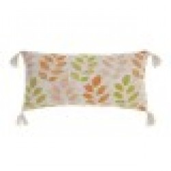 Възглавница DKD Home Decor Бежов полиестер Памук Многоцветен Shabby Chic Лист на растение (60 x 10 x 30 cm) - Възглавници