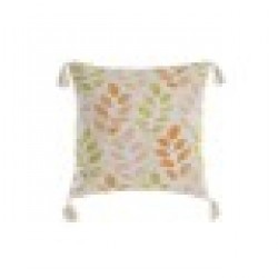 Възглавница DKD Home Decor Бежов полиестер Памук Многоцветен Лист на растение (45 x 10 x 45 cm) - Възглавници