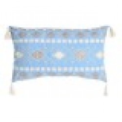 Възглавница DKD Home Decor Син полиестер Памук Бял (60 x 15 x 35 cm) - Възглавници