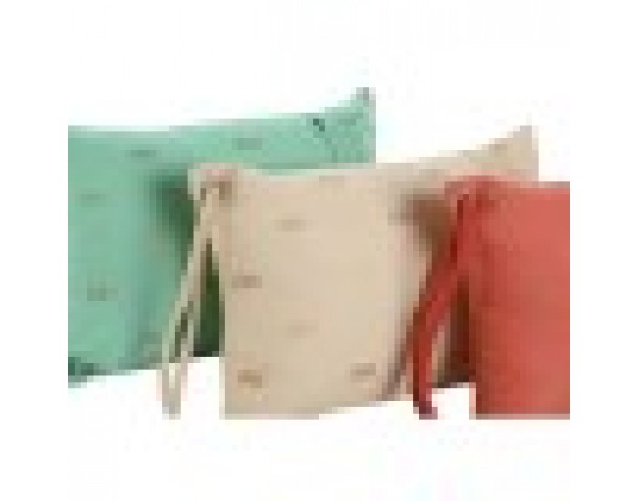 Възглавница Home ESPRIT Зелен Бежов Корал 30 x 10 x 20 cm (3 броя)