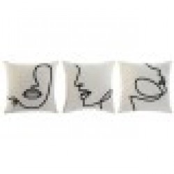 Възглавница Home ESPRIT Естествен 45 x 15 x 45 cm (3 броя) - Възглавници