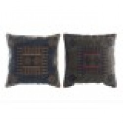 Възглавница DKD Home Decor Син Оранжев полиестер Памук Арабин Геометричен (50 x 10 x 50 cm) (2 броя) - Възглавници