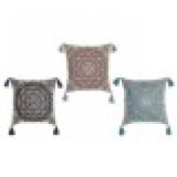 Възглавница DKD Home Decor Оранжев Небесно синьо Морско син Mandala (40 x 10 x 40 cm) (3 броя) - Възглавници