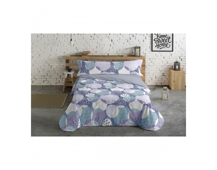 Комплект покривка за завивка Hosteline Circulos Син 90 легло 3 Части