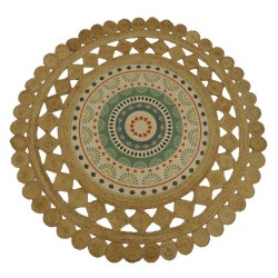 Килим DKD Home Decor Кафяв Многоцветен (200 x 200 x 0,75 cm) - Спално бельо