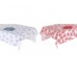 Покривка за маса и салфетки DKD Home Decor Син Фуксия Бял (150 x 250 x 0,5 cm) (2 броя) - Покривки за маса