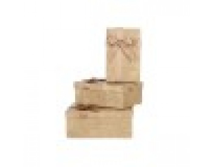 Комплект Декоративни Кутии Бежов Картон Райета Ласо 3 Части