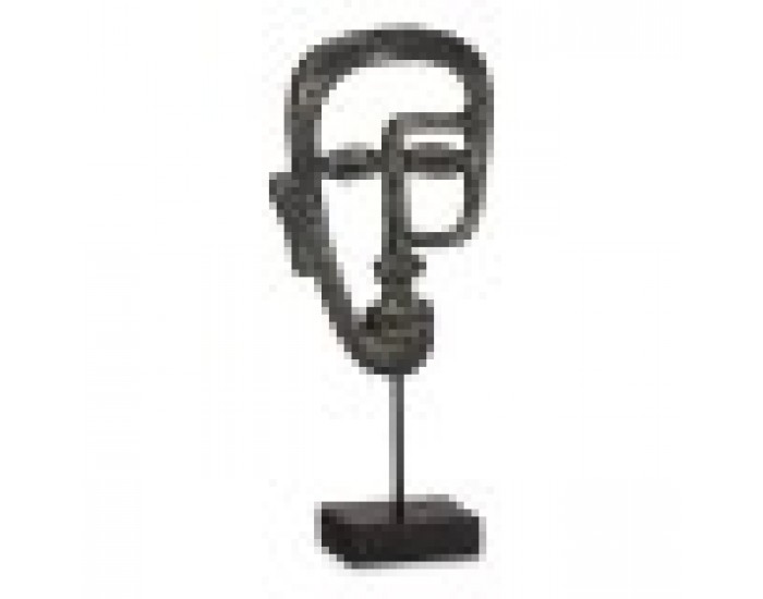 Декоративна фигурка Лице Черен Полирезин (19,5 x 38 x 10,5 cm)