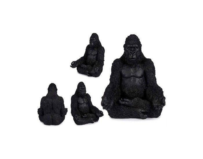 Декоративна фигурка Горила Черен Смола (19 x 26,5 x 22 cm)