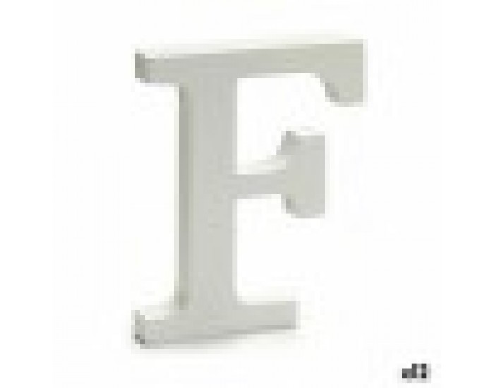 Писмо F Дървен Бял (1,8 x 21 x 17 cm) (12 броя)