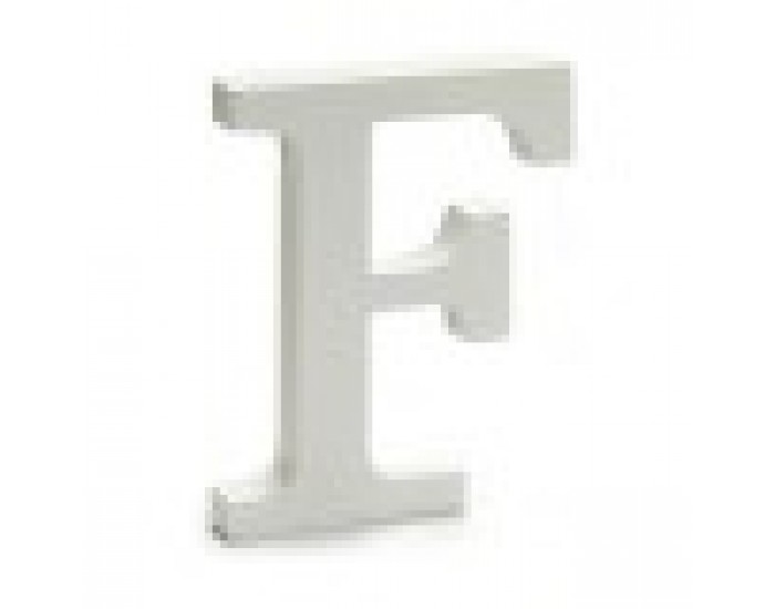 Писмо F Дървен Бял (1,8 x 21 x 17 cm) (12 броя)