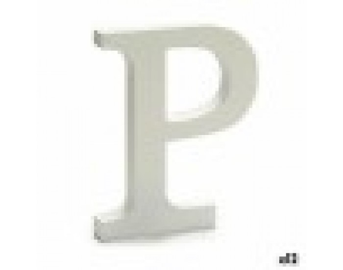 Писмо P Дървен Бял (1,8 x 21 x 17 cm) (12 броя)