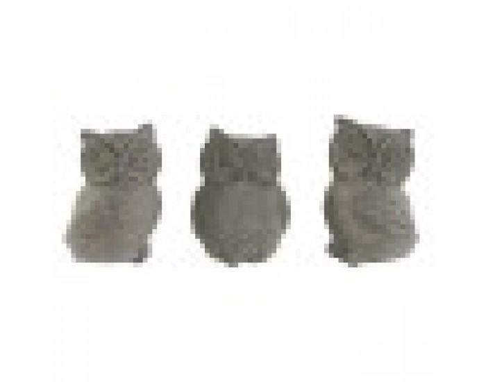 Декоративна фигурка Home ESPRIT Сив Бухал Завършек със състаряващо покритие 10 x 9 x 14 cm (3 броя)