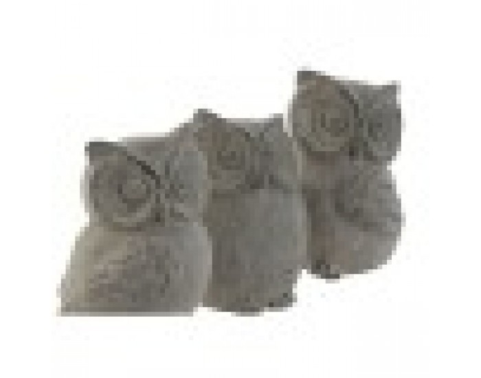 Декоративна фигурка Home ESPRIT Сив Бухал Завършек със състаряващо покритие 10 x 9 x 14 cm (3 броя)