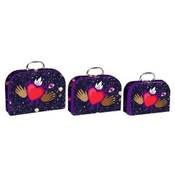 Комплект Декоративни Кутии DKD Home Decor Метал Картон (3 pcs) (28 x 9.5 x 20 cm) - Сувенири, Подаръци, Свещи