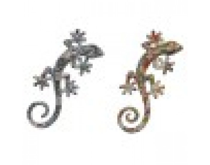 Декорация за стена Home ESPRIT Многоцветен Гущер Средиземноморско 10 x 4 x 22 cm (2 броя)