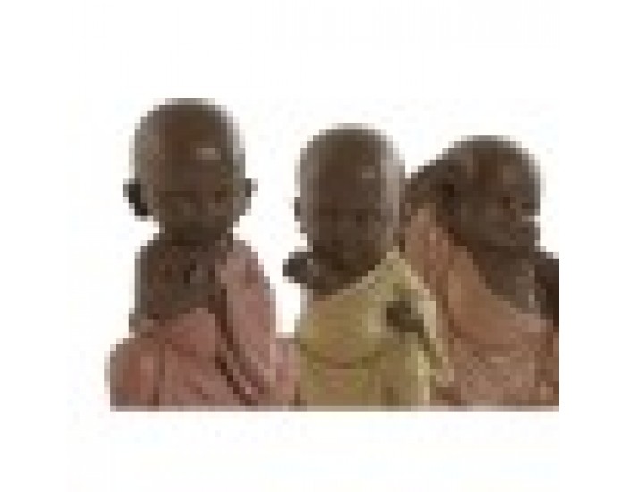 Декоративна фигурка Home ESPRIT Оранжев Корал Верде Лимон Смола Монах Ориенталски 8 x 5,5 x 12,7 cm (3 броя)