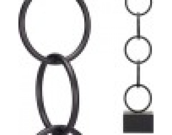 Декоративна фигурка Пръстени Черен Метал (12,5 x 60,5 x 12,5 cm)