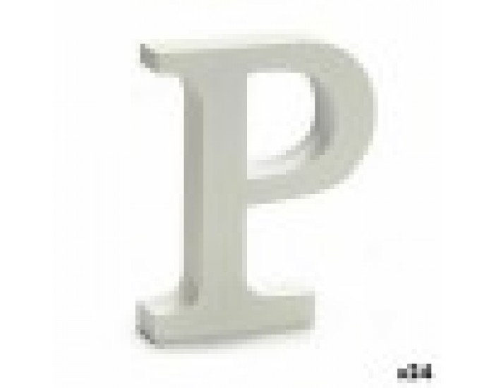 Писмо P Дървен Бял (2 x 16 x 14,5 cm) (24 броя)