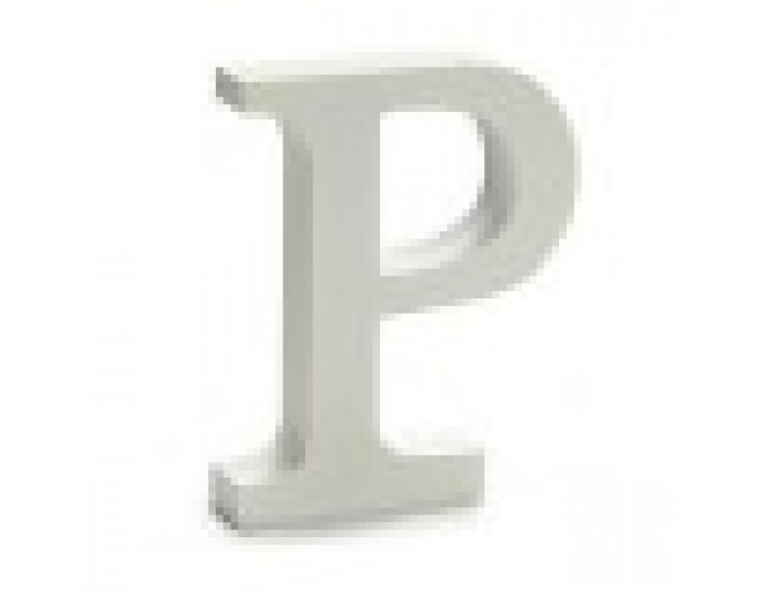 Писмо P Дървен Бял (2 x 16 x 14,5 cm) (24 броя)