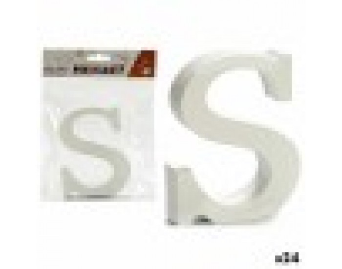 Писмо S Бял Дървен 2 x 16 x 14,5 cm (24 броя)