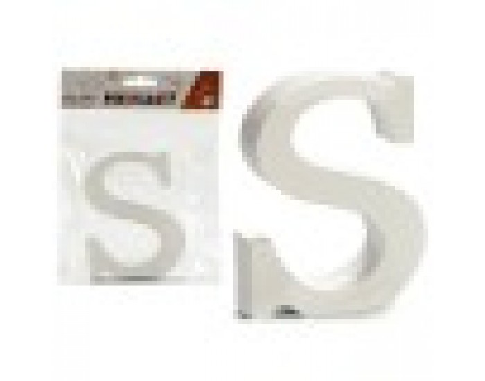 Писмо S Бял Дървен 2 x 16 x 14,5 cm (24 броя)