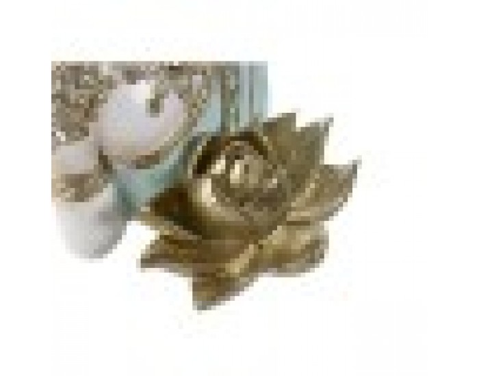 Декоративна фигурка Home ESPRIT цвят тюркоаз Златен Буда Ориенталски 12 x 12 x 22 cm