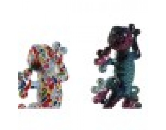 Декорация за стена Home ESPRIT Многоцветен Мозайка Гущер Средиземноморско 8 x 4 x 20 cm (2 броя)